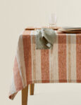Big Striped Linen Tablecloth