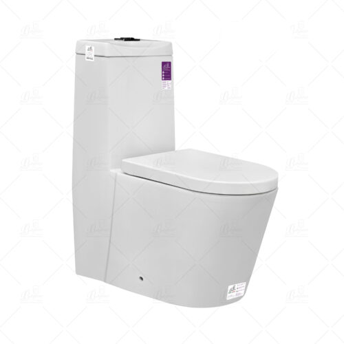 B BAGNO White Floor Mounted Water Closet WC06 S TRAP With WC Seat Cover, Flush Fittings & Accesories