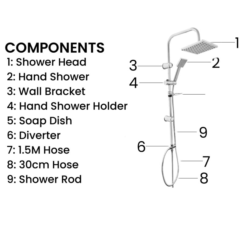 SHOWER KIT SQUARE 9001 FRIZONE